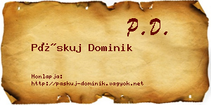 Páskuj Dominik névjegykártya